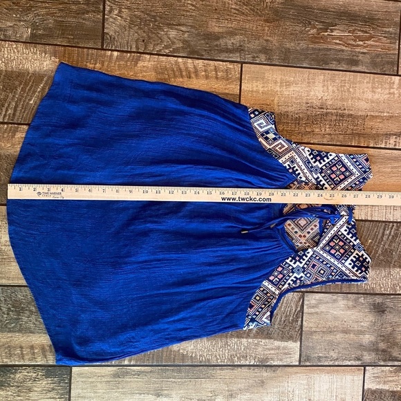 Doe & Rae Royal Blue Tank with Embroidered Accents - Picture 13 of 13